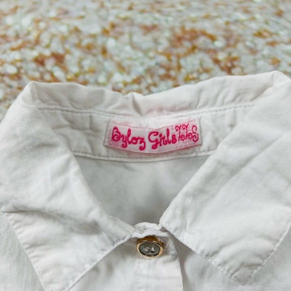 3T Girls White Button up Shirt - Picture 2 of 2